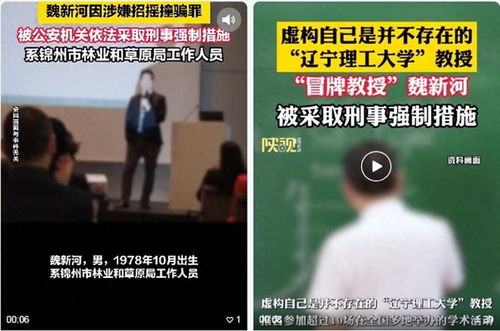 揭露冒牌教授魏新河，欺世盗名终被批捕