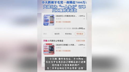 《我的账户有一个亿》，小天鹅遭羊毛党一夜薅走7000万，警钟长鸣下的企业安全防范，小天鹅洗衣机羊毛