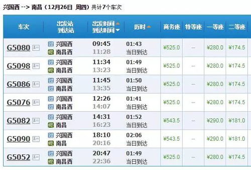 南昌到赣州汽车票多少