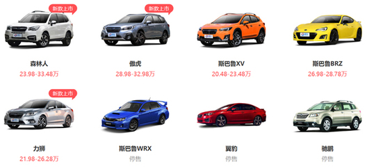 斯巴鲁车价格和图片,斯巴鲁车价格和图片标志