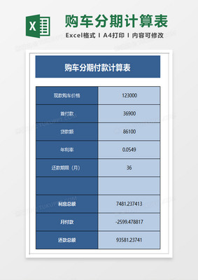 分期购车计算器,分期购车计算器贷款计算器