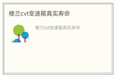 cvt变速箱真实寿命,cvt变速箱能用多少年能跑多少万公里