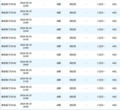雅安到仁寿汽车票价多少