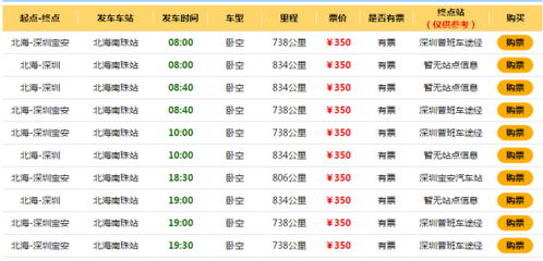 北海到玉林汽车票多少